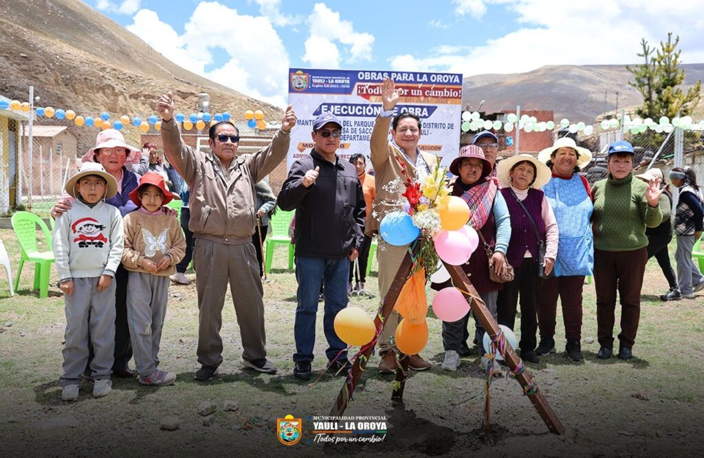 COLOCACIÓN DE PRIMERA PIEDRA DE MANTENIMIENTO DEL PARQUE TACARPANA EN EL DISTRITO DE SANTA ROSA DE SACCO